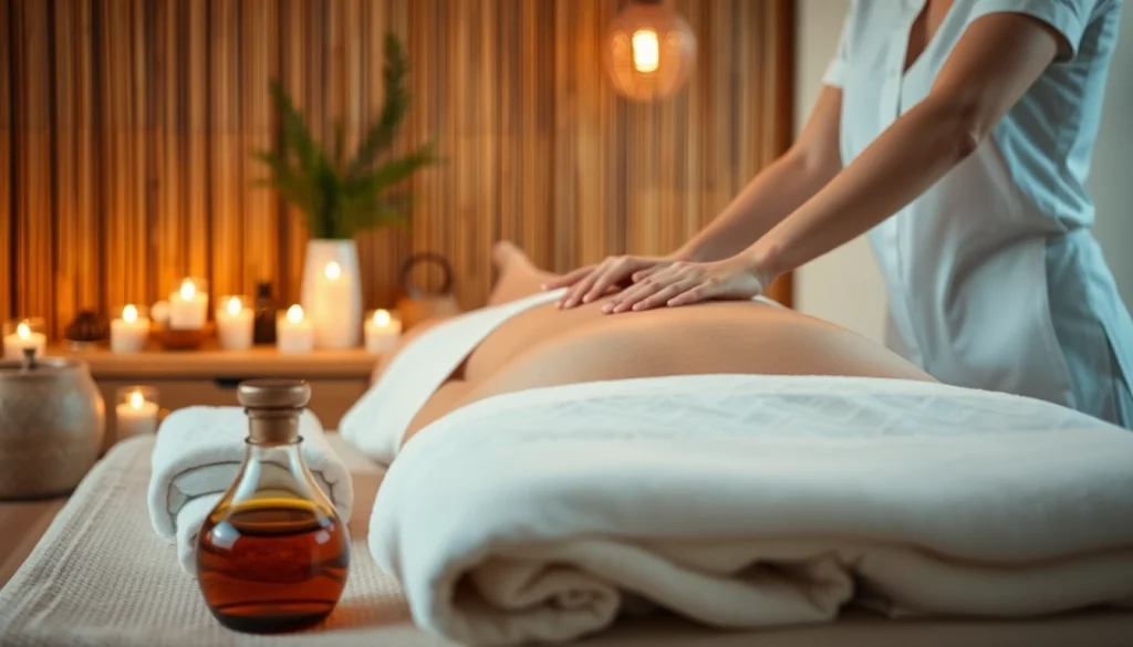 Experience soothing 호치민 마사지 surrounded by a tranquil spa environment filled with calm decor.