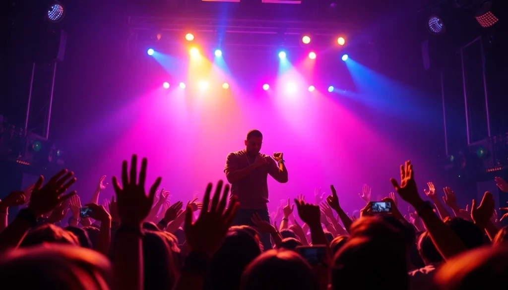 Experience the vibrant energy of Ok88's engaging live performance with dynamic crowds.